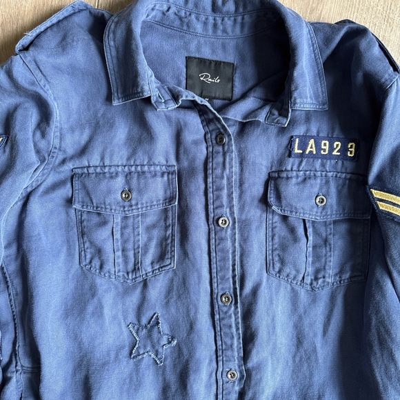 Rails Navy Button Down Shirt - Picture 3 of 8